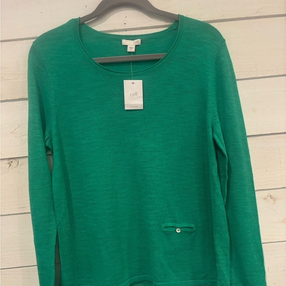 J. Jill NWT Surf Green Long Sleeve Tee. Linen cotton blend. Size small - Picture 5 of 13